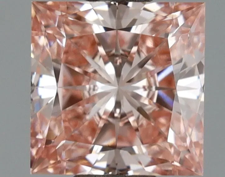 1.03ct PRINCESS Fancy Intense Pink VVS2 Coloured Lab diamond