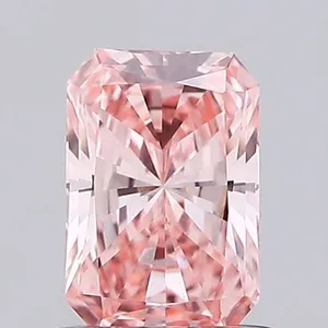 0.6ct RADIANT Fancy Vivid Pink VS1 Coloured Lab diamond