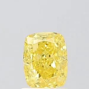 1.02ct CUSHION Fancy Vivid Yellow VS1 Coloured Lab diamond