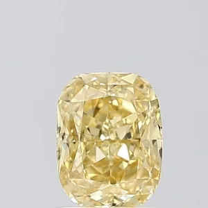 1.05ct CUSHION Fancy Intense Yellow VS1 Coloured Lab diamond