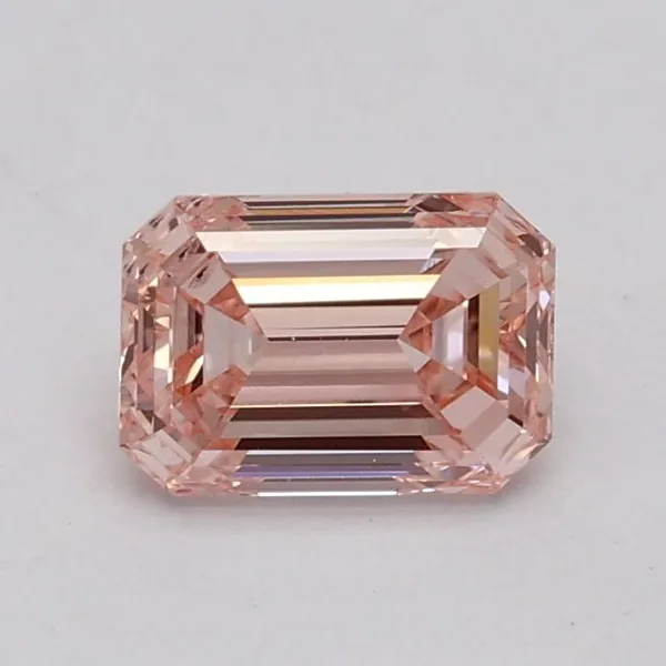 0.51ct EMERALD Fancy Intense Pink SI1 Coloured Lab diamond