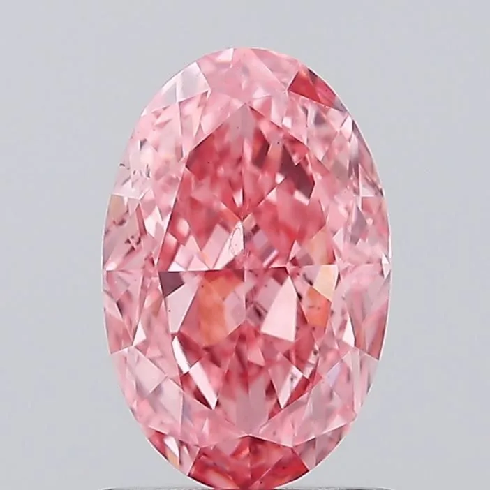 1.08ct OVAL Fancy Vivid Pink VS2 Coloured Lab diamond