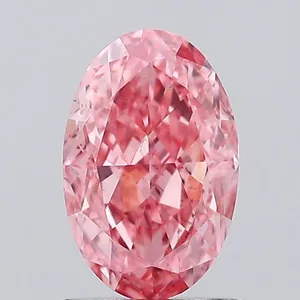 1.08ct OVAL Fancy Vivid Pink VS2 Coloured Lab diamond