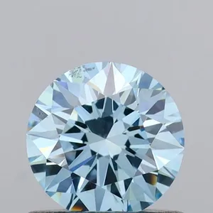 0.63ct ROUND Fancy Vivid Blue VVS2 Coloured Lab diamond