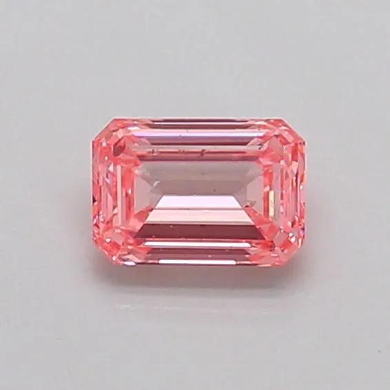 0.41ct EMERALD Fancy Vivid Pink SI2 Coloured Lab diamond
