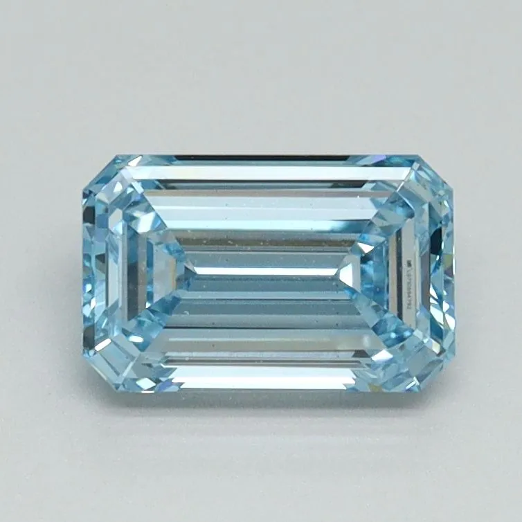 1.01ct EMERALD Fancy Vivid Blue VS1 Coloured Lab diamond