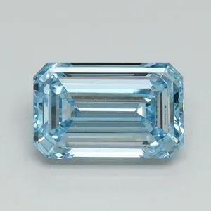 1.01ct EMERALD Fancy Vivid Blue VS1 Coloured Lab diamond