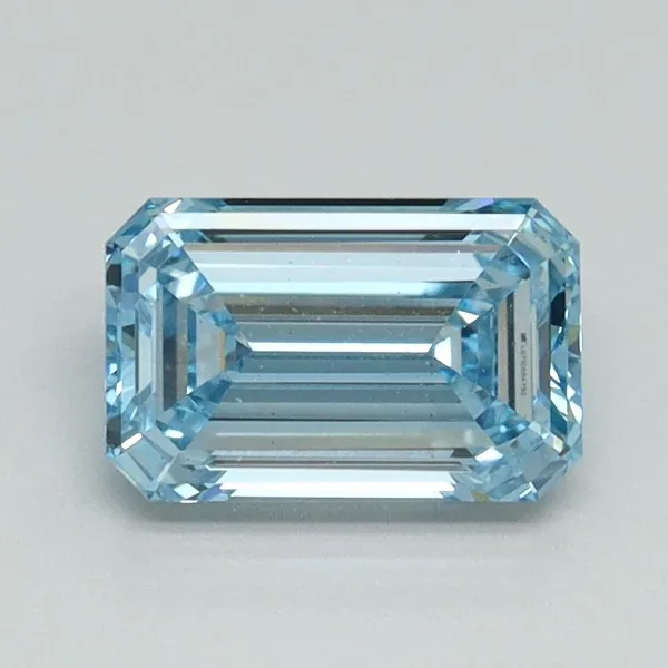 1.01ct EMERALD Fancy Vivid Blue VS1 Coloured Lab diamond