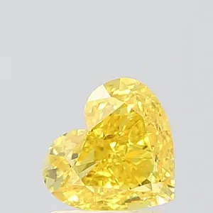 1.06ct HEART Fancy Vivid Yellow VVS2 Coloured Lab diamond