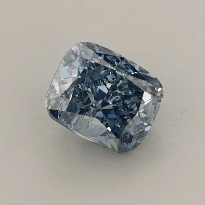 0.72ct CUSHION Fancy Vivid Blue VS2 Coloured Lab diamond