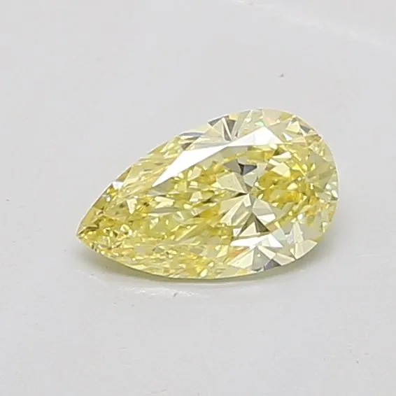 0.56ct PEAR Fancy Intense Yellow VS1 Coloured Lab diamond
