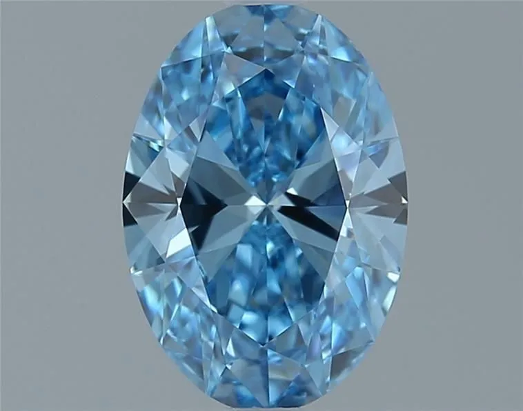1.00ct OVAL Fancy Vivid Blue VVS2 Coloured Lab diamond