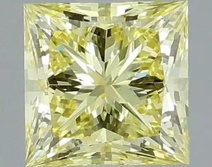 0.8ct PRINCESS Fancy Intense Yellow VVS2 Coloured Lab diamond