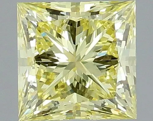 0.8ct PRINCESS Fancy Intense Yellow VVS2 Coloured Lab diamond