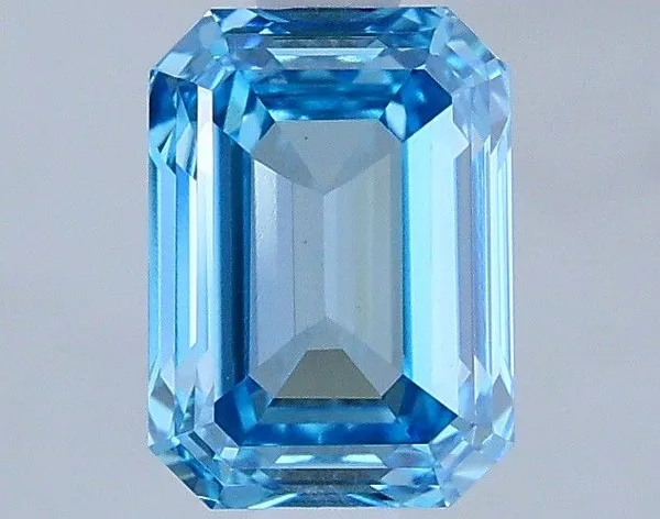 1.06ct EMERALD Fancy Vivid Blue VS1 Coloured Lab diamond