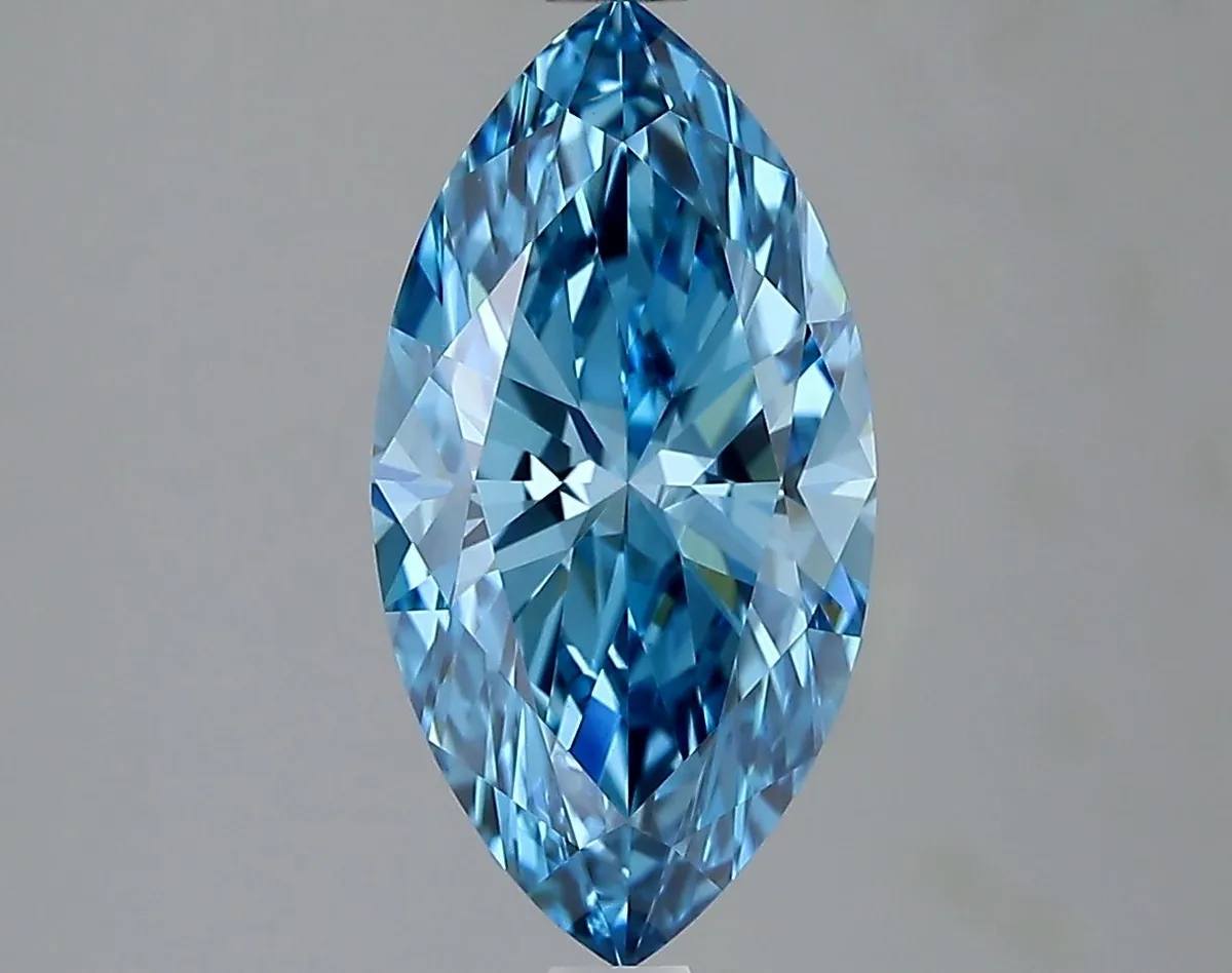 2.01ct MARQUISE Fancy Vivid Blue VVS2 Coloured Lab diamond