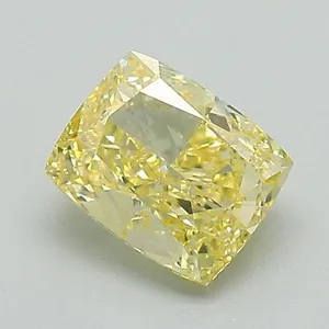 0.97ct CUSHION Fancy Intense Yellow VS1 Coloured Lab diamond