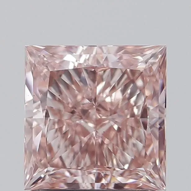 1.40ct PRINCESS Fancy Intense Pink SI1 Coloured Lab diamond