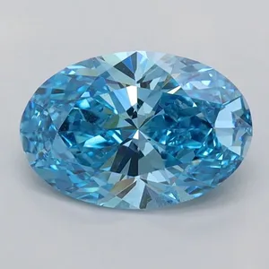 1.04ct OVAL Fancy Vivid Blue VVS2 Coloured Lab diamond