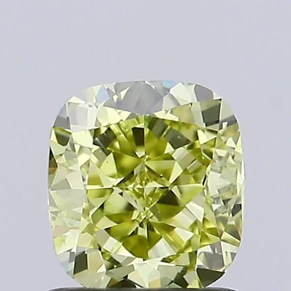0.95ct CUSHION Fancy Yellow VS2 Coloured Lab diamond