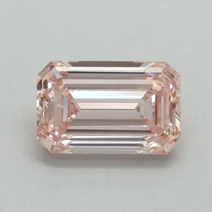 0.71ct EMERALD Fancy Intense Pink VS1 Coloured Lab diamond