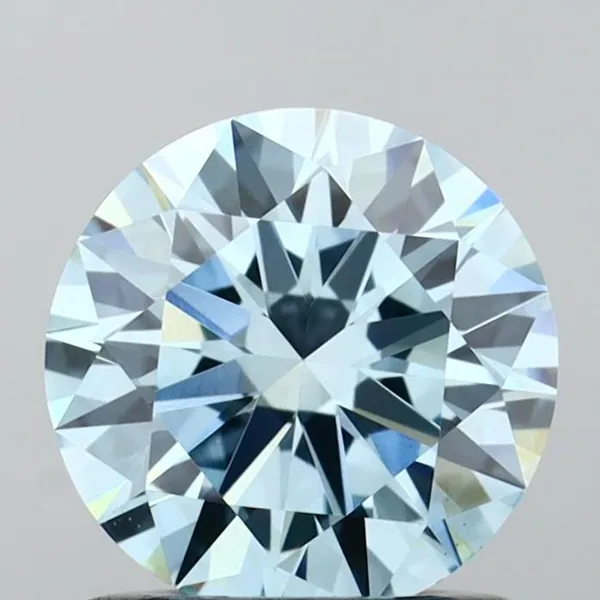 0.93ct ROUND Fancy Vivid Blue VS1 Coloured Lab diamond
