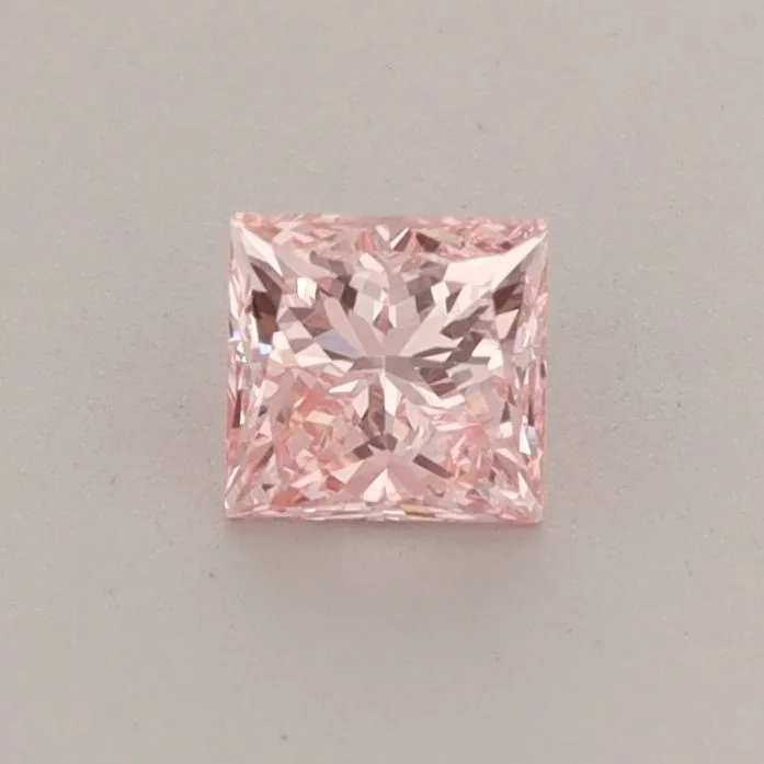 0.45ct PRINCESS Fancy Vivid Pink VVS2 Coloured Lab diamond