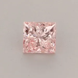 0.45ct PRINCESS Fancy Vivid Pink VVS2 Coloured Lab diamond