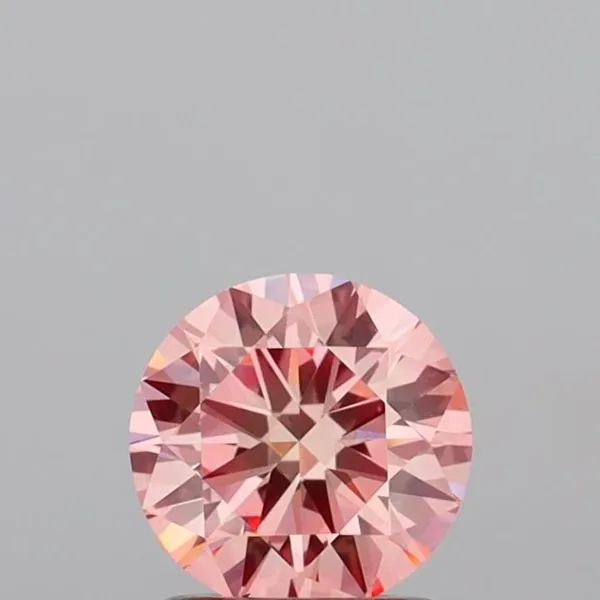 1.04ct ROUND Fancy Intense Pink VS1 Coloured Lab diamond