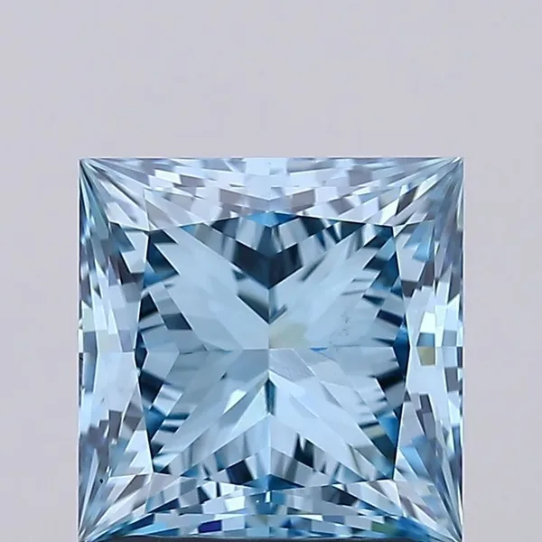 2.16ct PRINCESS Fancy Vivid Blue VS1 Coloured Lab diamond