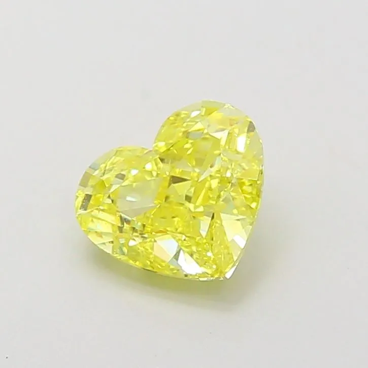 1.11ct HEART Fancy Vivid Yellow VVS2 Coloured Lab diamond