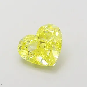 1.11ct HEART Fancy Vivid Yellow VVS2 Coloured Lab diamond