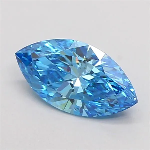 1ct MARQUISE Fancy Vivid Blue VS2 Coloured Lab diamond