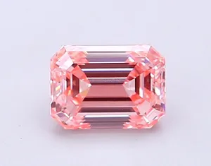 1.01ct EMERALD Fancy Intense Pink VS1 Coloured Lab diamond