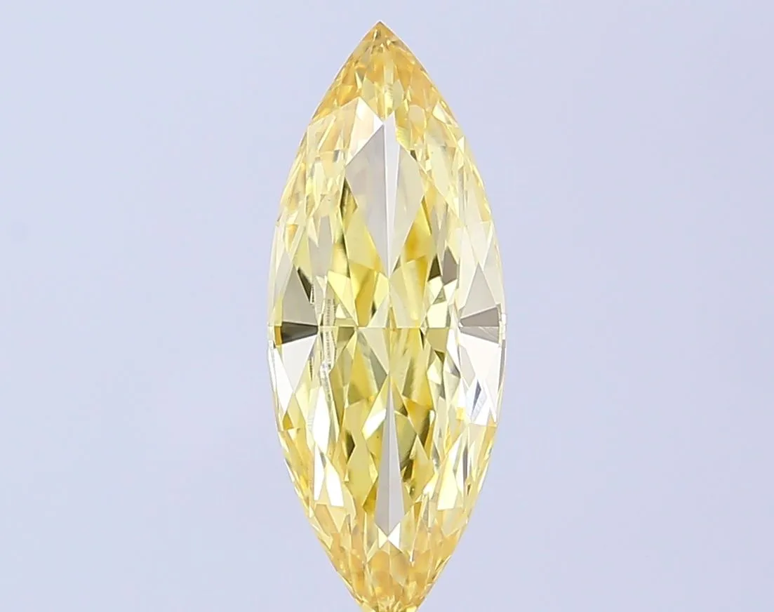 2.19ct MARQUISE Fancy Intense Yellow VS1 Coloured Lab diamond