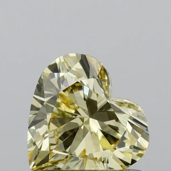 0.55ct HEART Fancy Intense Yellow VVS2 Coloured Lab diamond