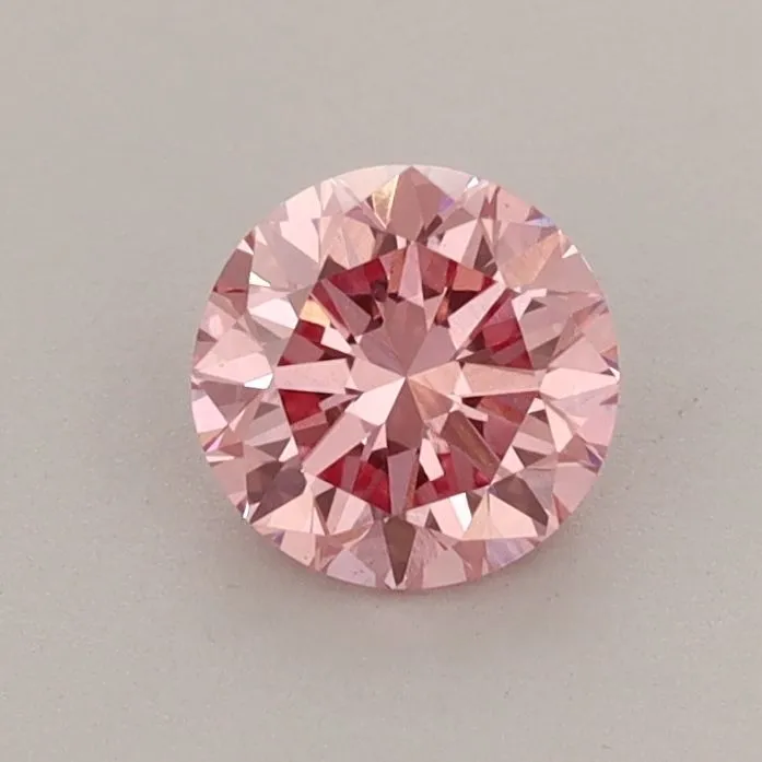 0.63ct ROUND Fancy Vivid Pink VS1 Coloured Lab diamond