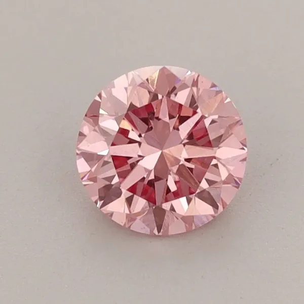 0.63ct ROUND Fancy Vivid Pink VS1 Coloured Lab diamond