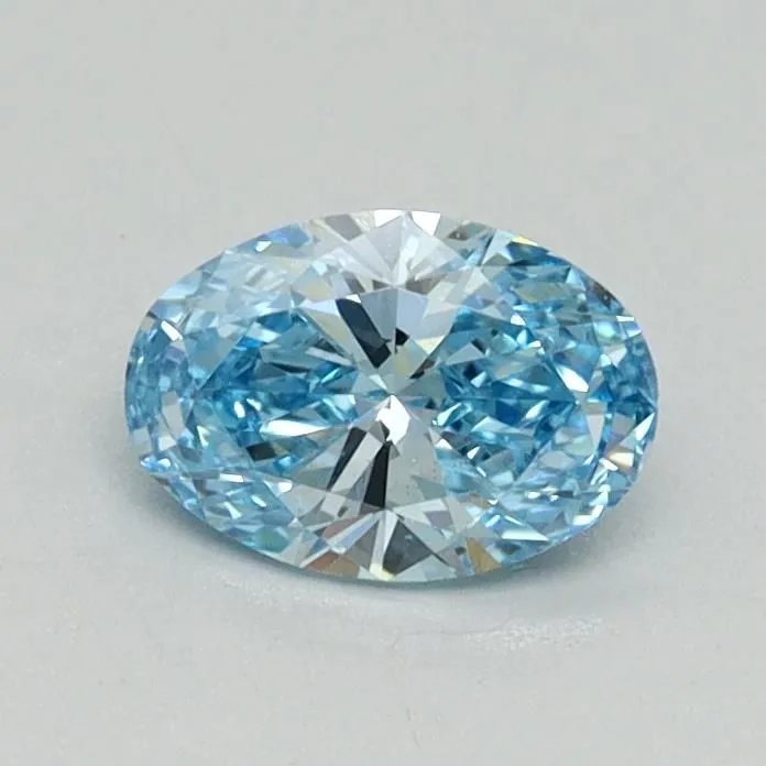 0.52ct OVAL Fancy Vivid Blue VS2 Coloured Lab diamond