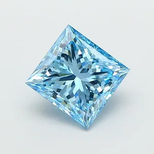 1.41ct PRINCESS Fancy Vivid Blue VS1 Coloured Lab diamond