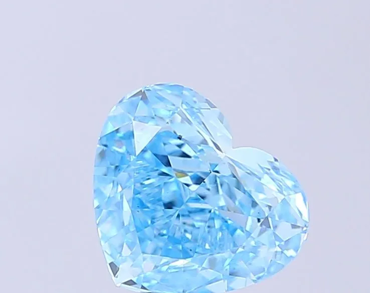 1.85ct HEART Fancy Vivid Blue VS2 Coloured Lab diamond
