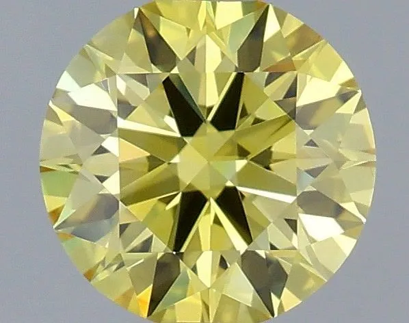 0.87ct ROUND Fancy Vivid Yellow VVS2 Coloured Lab diamond