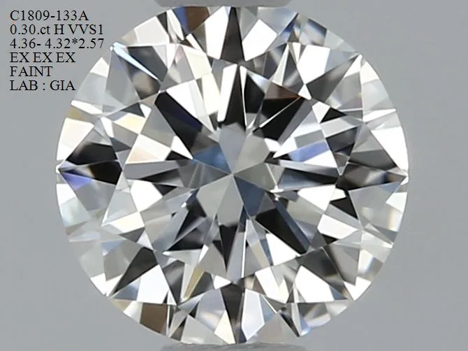 0.30ct ROUND H VVS1 Natural diamond
