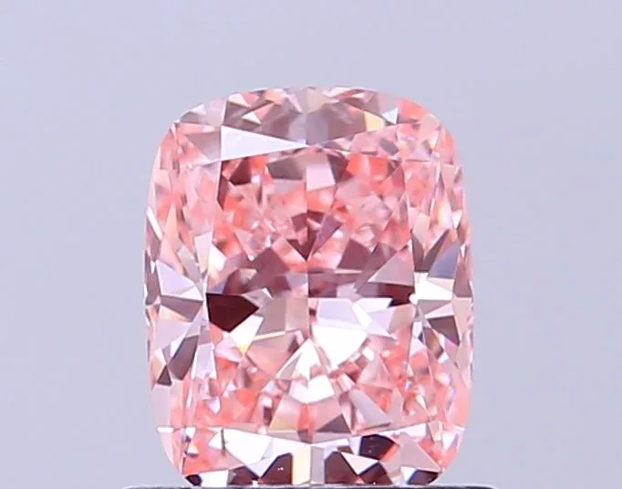 0.79ct CUSHION Fancy Vivid Pink VVS2 Coloured Lab diamond
