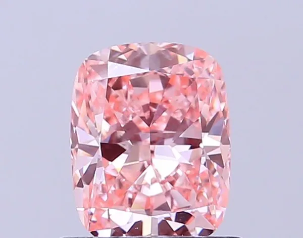 0.79ct CUSHION Fancy Vivid Pink VVS2 Coloured Lab diamond