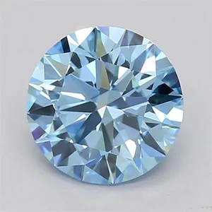 0.7ct ROUND Fancy Vivid Blue VVS2 Coloured Lab diamond