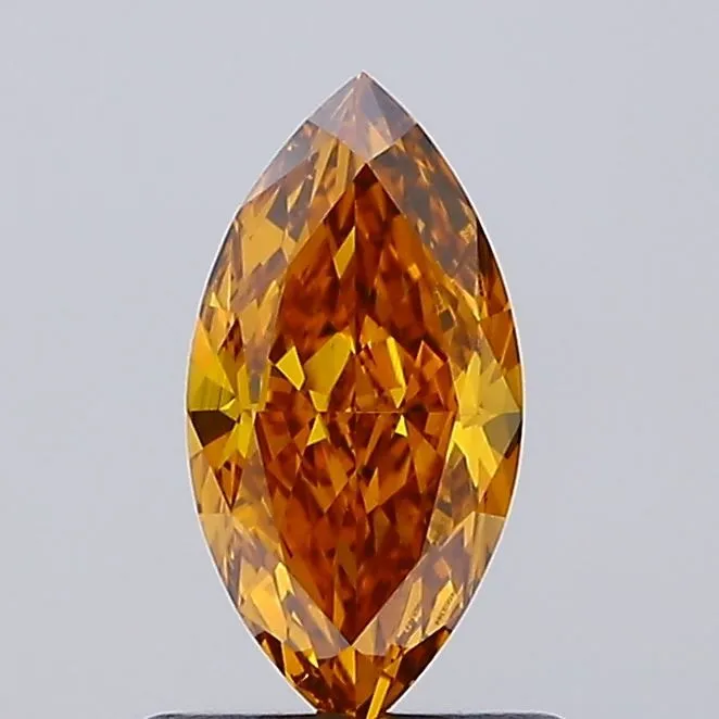 0.81ct MARQUISE Fancy Vivid Orangey Yellow VS1 Coloured Lab diamond