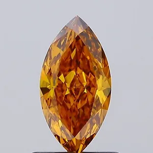 0.81ct MARQUISE Fancy Vivid Orangey Yellow VS1 Coloured Lab diamond