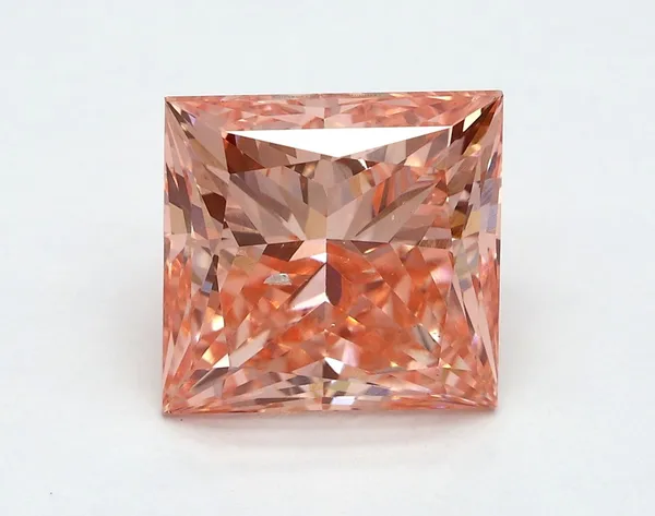 3.03ct PRINCESS Fancy Vivid Pink SI1 Coloured Lab diamond