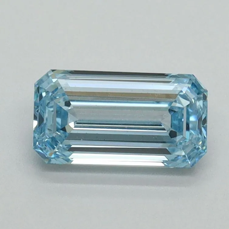 1.03ct EMERALD Fancy Intense Blue VS1 Coloured Lab diamond